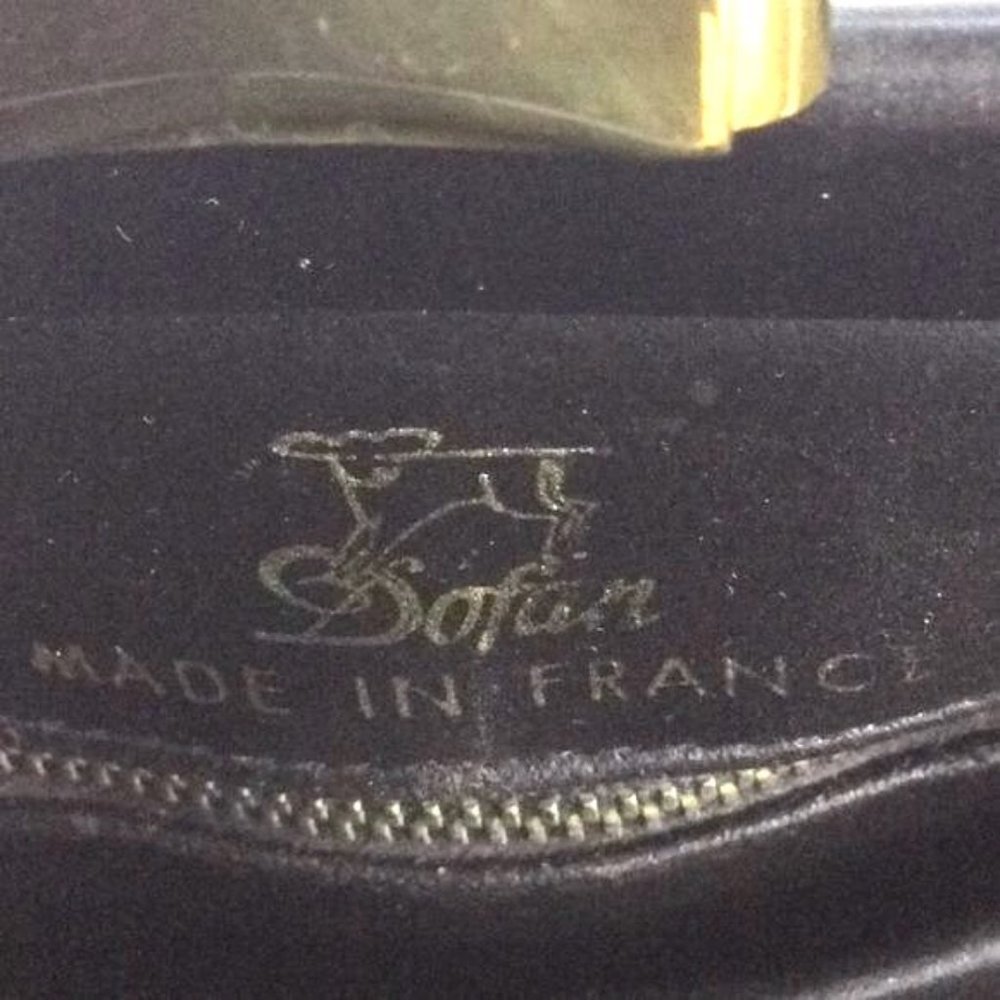 Vintage Leather Handbag Made In France By Dofan - Picture 2 of 5
